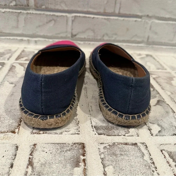 J.Crew Factory Canvas Colorblock Pink & Navy CapToe Slip on Espadrilles Size 7.5 - Picture 6 of 9